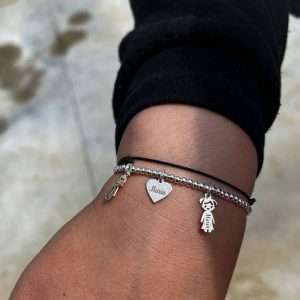 Brățara cu baza argint și 3 figurine