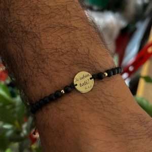 Brățara Banut 12 mm ,baza onix si 2 bile