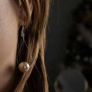 Cercei cu perla Swarovski crem de 8 mm