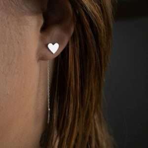 Cercei inima sudata si lant