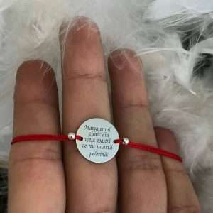 Brățara  Bănuț 15 mm“Mama,eroul zilnic.. “ si 2 bile