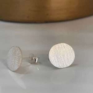 Cercei bănuț 9 mm , mătuiți ( efect sclipici )