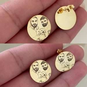 Cercei bănuți 15 mm cu fotografie